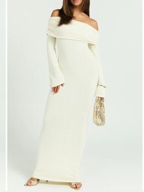Showpo Pietra Cream Maxi Dress